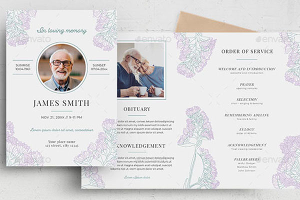 Sample Funeral Program Flyer Templates – Download Free & Premium PSD, Ai, Word, Doc, InDesign, Vector, EPS, PNG, TIFF Formats